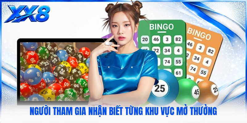 Người tham gia nhận biết từng khu vực mở thưởng